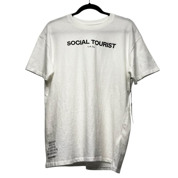 Social Tourist L.A. Ca Greetings‎ From Algorithm Social Media T-Shirt White XS - Picture 1 of 6